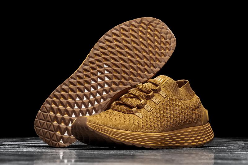 Brown Nobull Wheat Knit Runner Men's Running Shoes | CA Q1141M